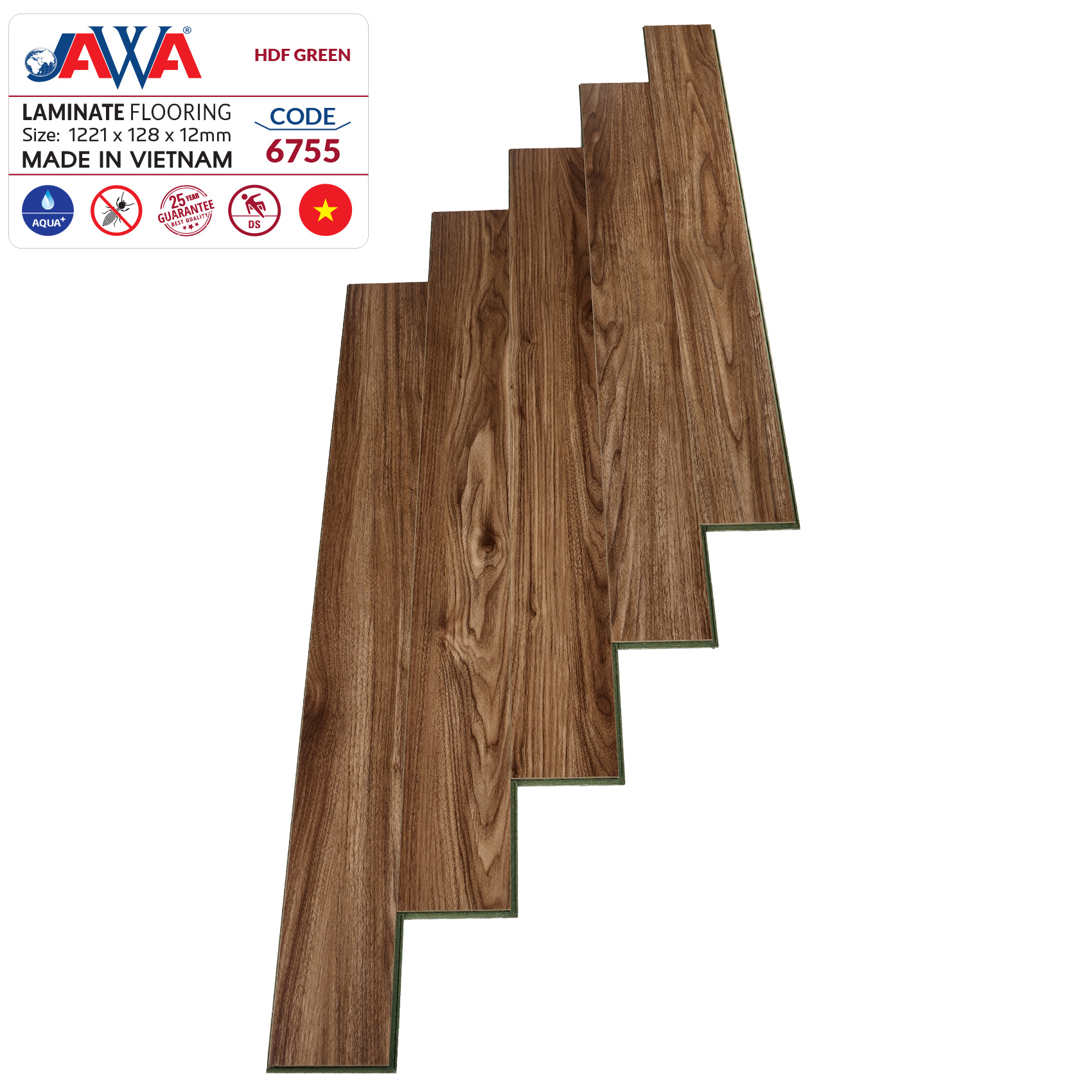 Sàn gỗ JAWA lõi xanh 6755