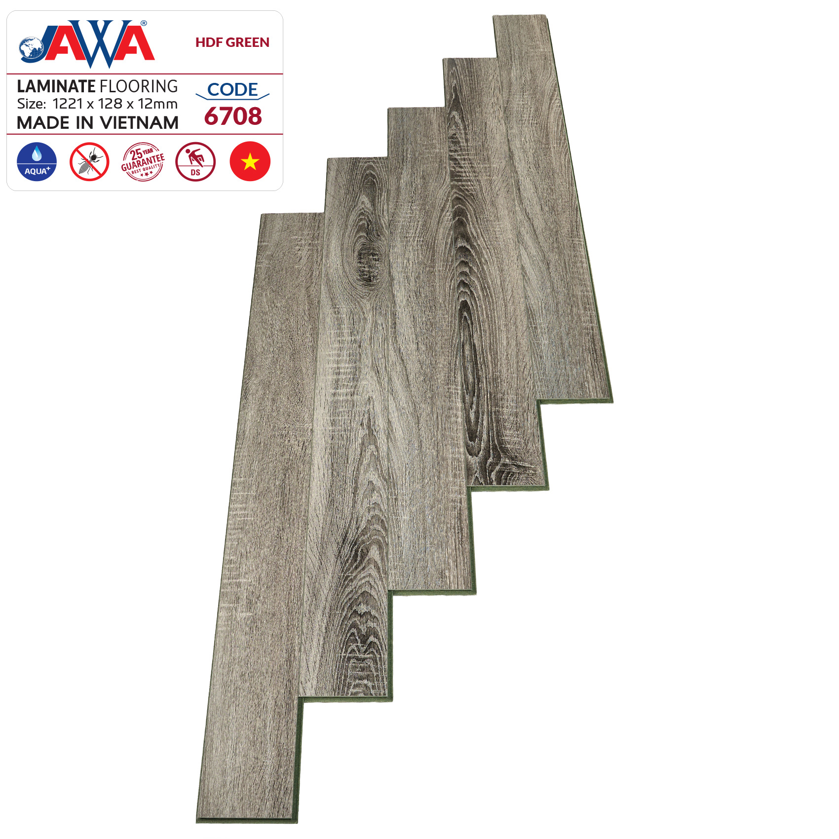 SÀN GỖ JAWA 12MM LÕI XANH 6708