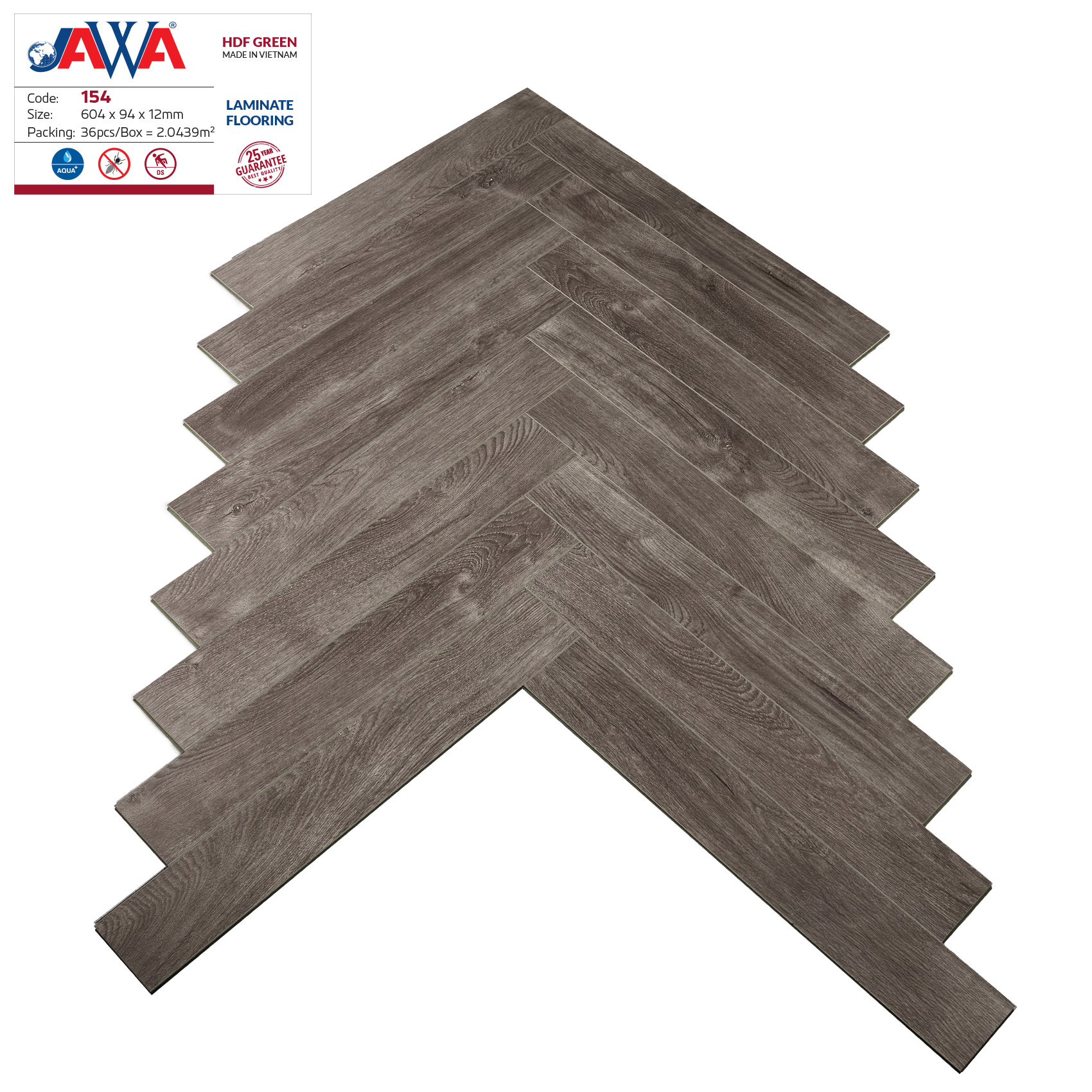 SÀN GỖ JAWA 12MM LÕI XANH 154