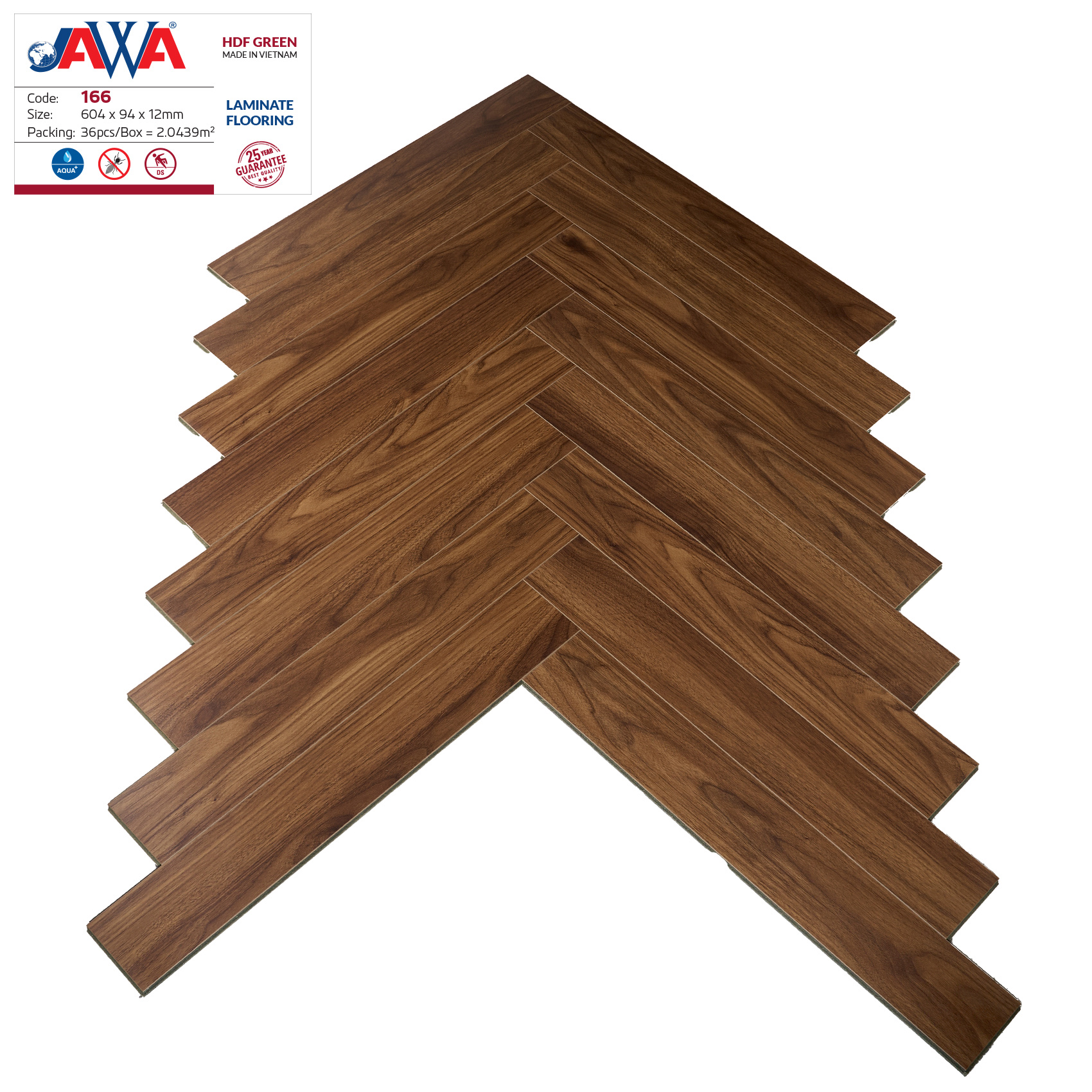 SÀN GỖ JAWA 12MM LÕI XANH 166